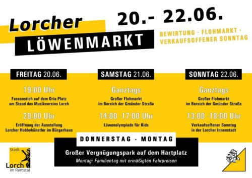 Lorcher Löwenmarkt Programm